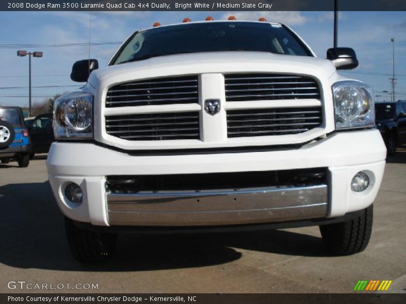Bright White / Medium Slate Gray 2008 Dodge Ram 3500 Laramie Quad Cab 4x4 Dually