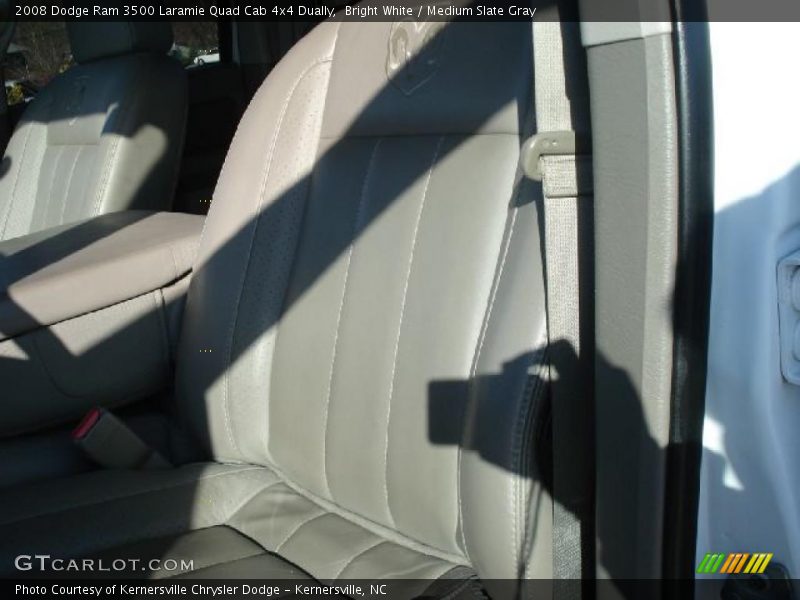 Bright White / Medium Slate Gray 2008 Dodge Ram 3500 Laramie Quad Cab 4x4 Dually