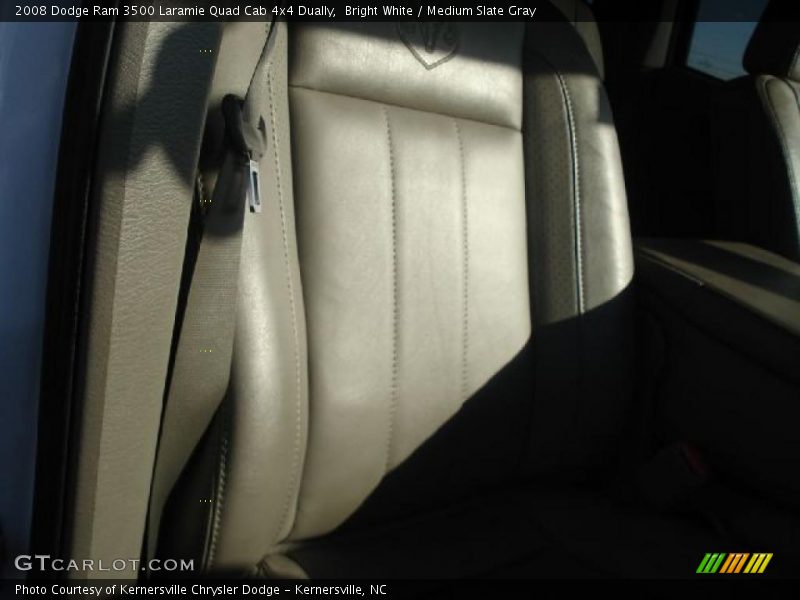Bright White / Medium Slate Gray 2008 Dodge Ram 3500 Laramie Quad Cab 4x4 Dually