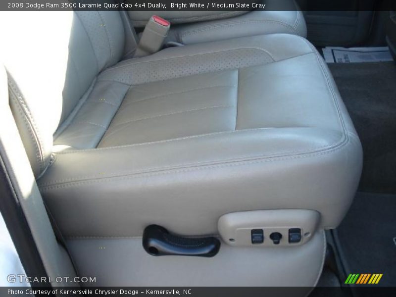 Bright White / Medium Slate Gray 2008 Dodge Ram 3500 Laramie Quad Cab 4x4 Dually