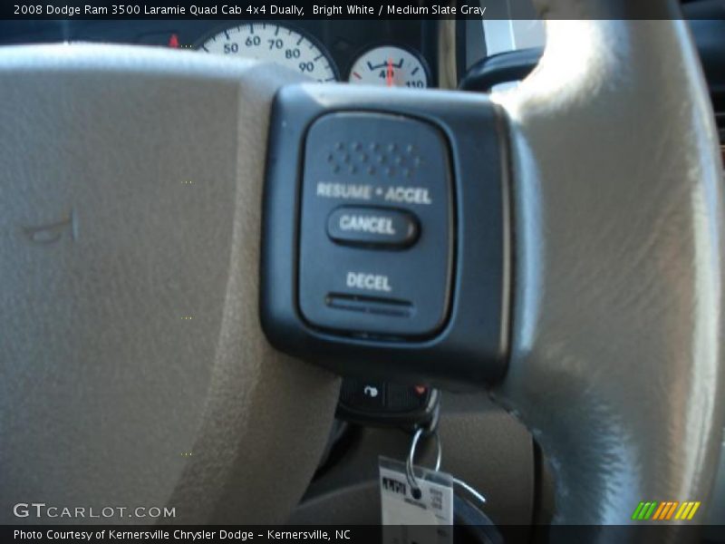 Bright White / Medium Slate Gray 2008 Dodge Ram 3500 Laramie Quad Cab 4x4 Dually