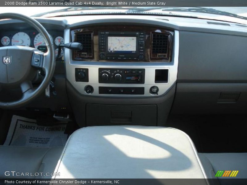 Bright White / Medium Slate Gray 2008 Dodge Ram 3500 Laramie Quad Cab 4x4 Dually