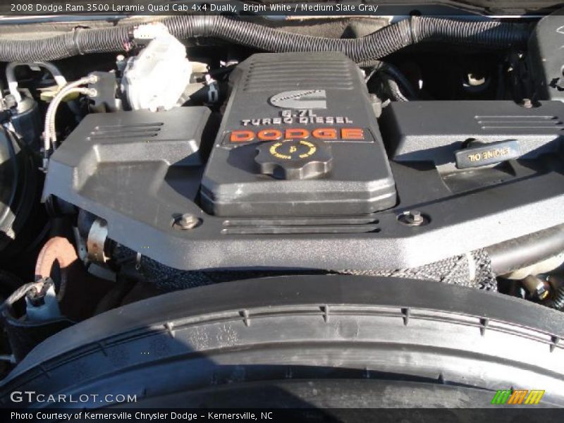 Bright White / Medium Slate Gray 2008 Dodge Ram 3500 Laramie Quad Cab 4x4 Dually