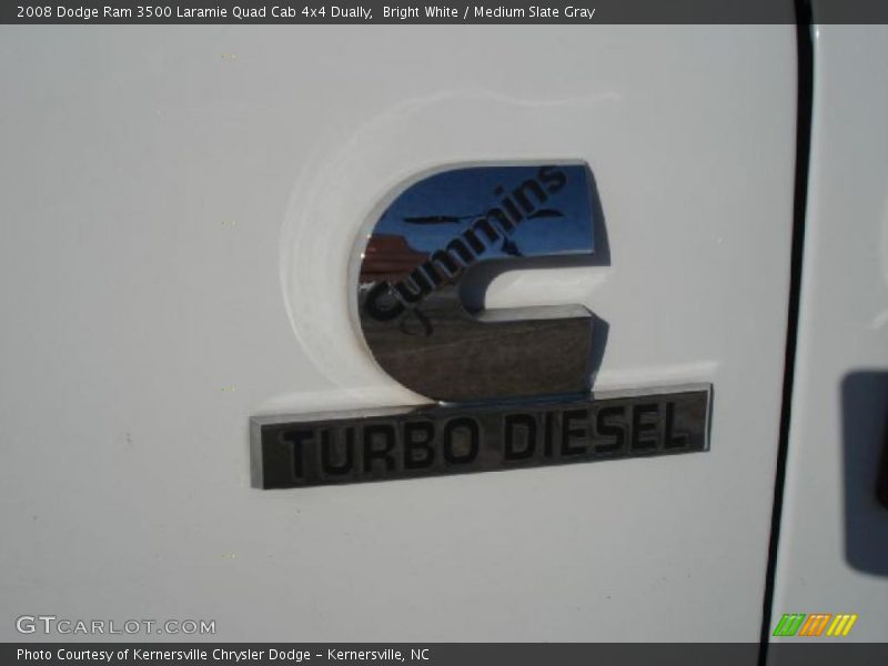 Bright White / Medium Slate Gray 2008 Dodge Ram 3500 Laramie Quad Cab 4x4 Dually