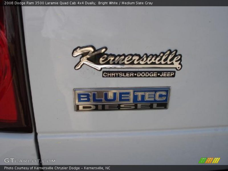 Bright White / Medium Slate Gray 2008 Dodge Ram 3500 Laramie Quad Cab 4x4 Dually