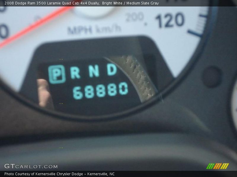 Bright White / Medium Slate Gray 2008 Dodge Ram 3500 Laramie Quad Cab 4x4 Dually