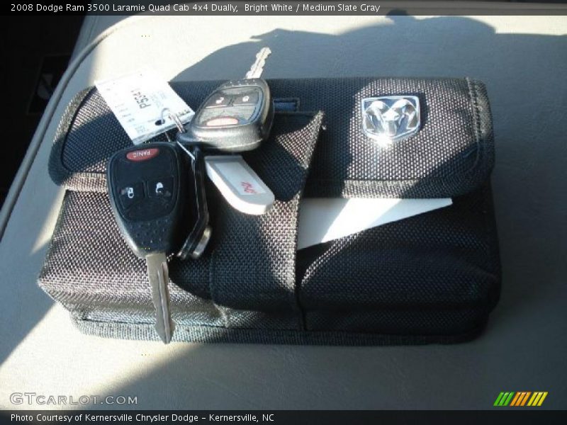Bright White / Medium Slate Gray 2008 Dodge Ram 3500 Laramie Quad Cab 4x4 Dually