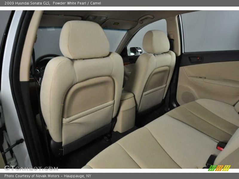 Powder White Pearl / Camel 2009 Hyundai Sonata GLS