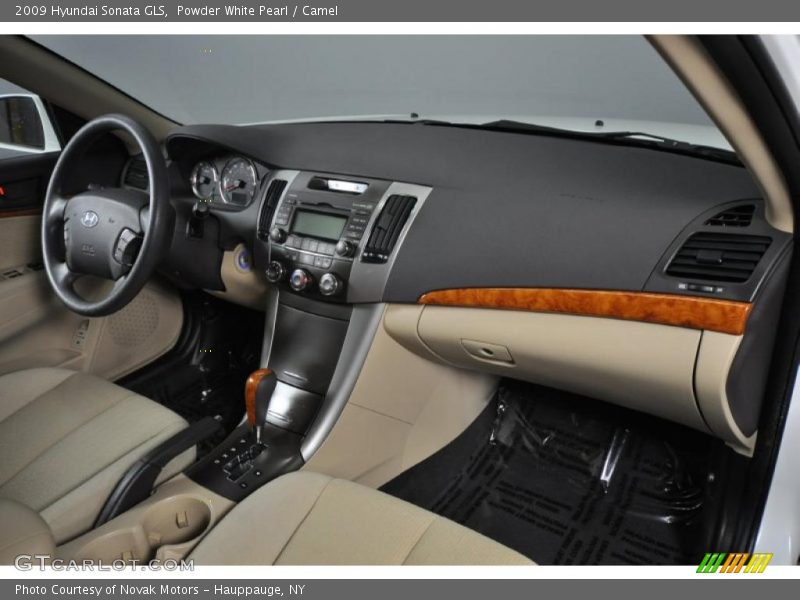 Powder White Pearl / Camel 2009 Hyundai Sonata GLS