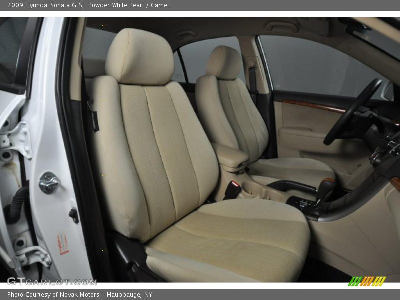 Powder White Pearl / Camel 2009 Hyundai Sonata GLS