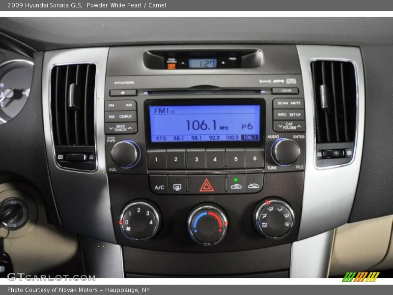Powder White Pearl / Camel 2009 Hyundai Sonata GLS