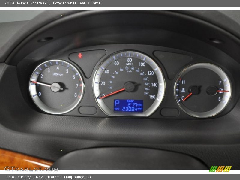 Powder White Pearl / Camel 2009 Hyundai Sonata GLS