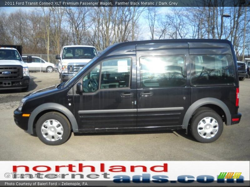 Panther Black Metallic / Dark Grey 2011 Ford Transit Connect XLT Premium Passenger Wagon