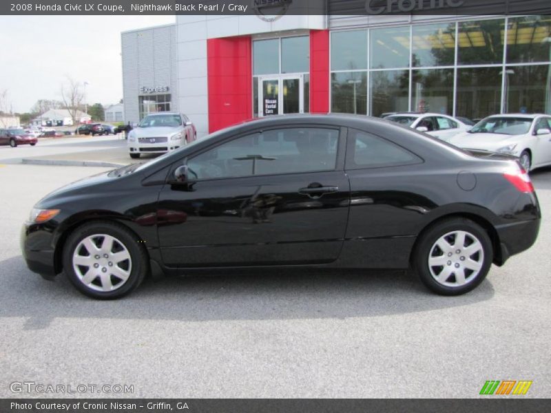 Nighthawk Black Pearl / Gray 2008 Honda Civic LX Coupe