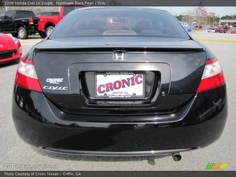 Nighthawk Black Pearl / Gray 2008 Honda Civic LX Coupe
