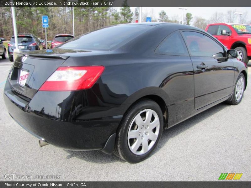 Nighthawk Black Pearl / Gray 2008 Honda Civic LX Coupe