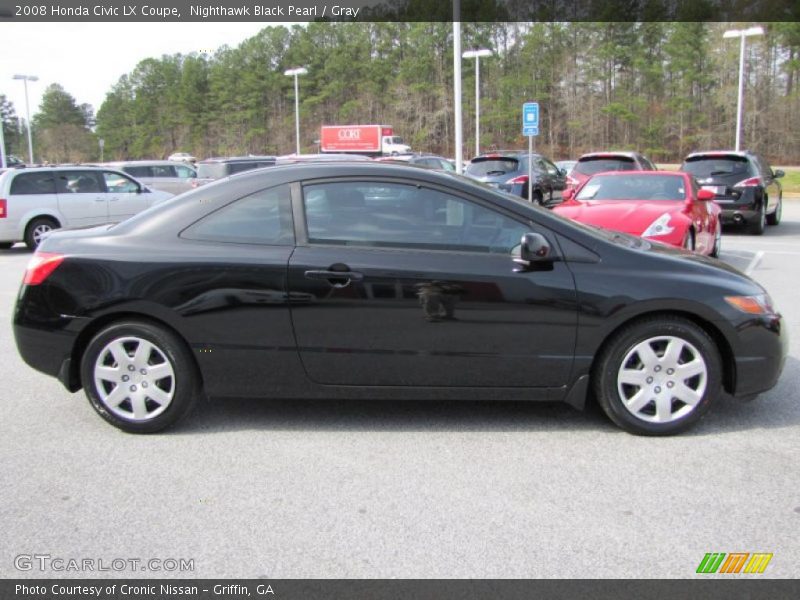 Nighthawk Black Pearl / Gray 2008 Honda Civic LX Coupe