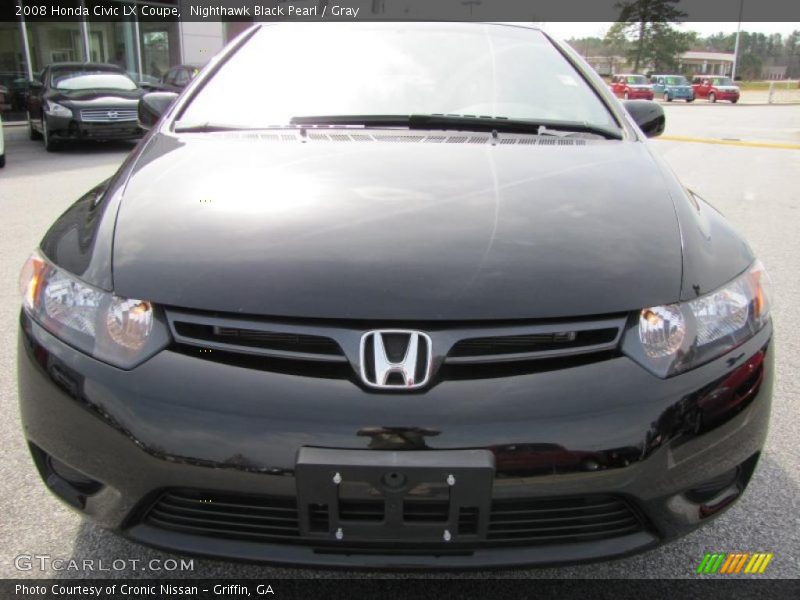 Nighthawk Black Pearl / Gray 2008 Honda Civic LX Coupe