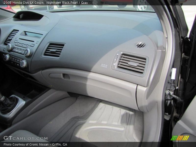 Nighthawk Black Pearl / Gray 2008 Honda Civic LX Coupe