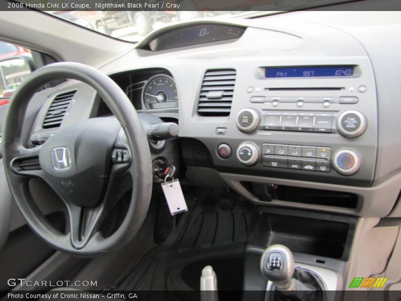 Nighthawk Black Pearl / Gray 2008 Honda Civic LX Coupe