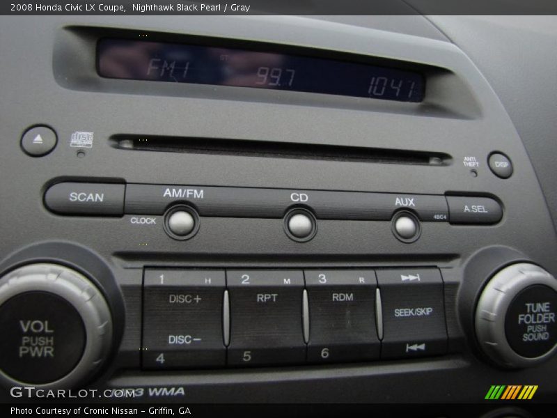 Nighthawk Black Pearl / Gray 2008 Honda Civic LX Coupe