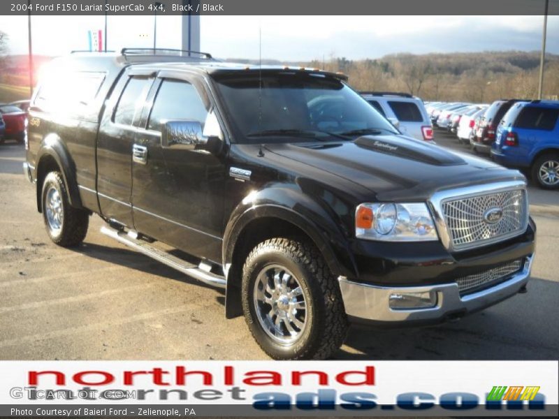 Black / Black 2004 Ford F150 Lariat SuperCab 4x4