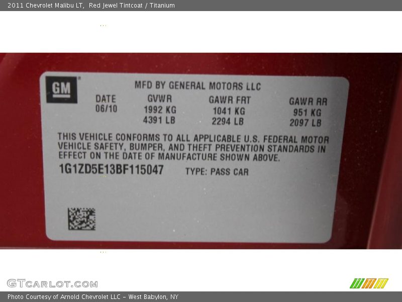 Red Jewel Tintcoat / Titanium 2011 Chevrolet Malibu LT