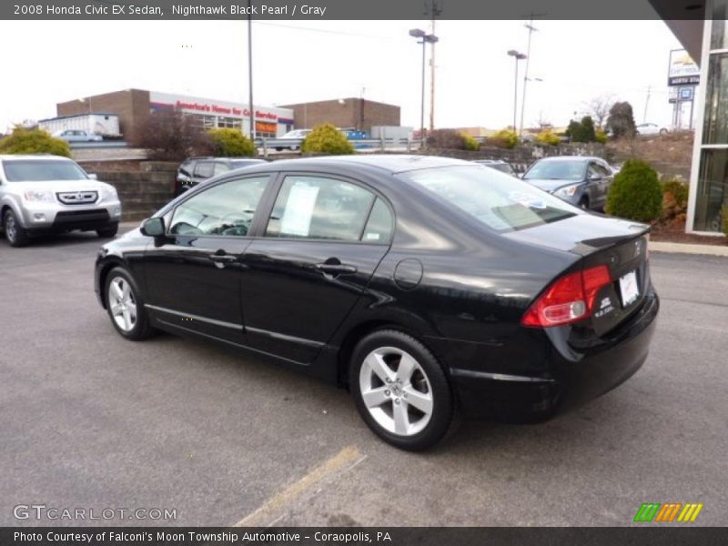 Nighthawk Black Pearl / Gray 2008 Honda Civic EX Sedan