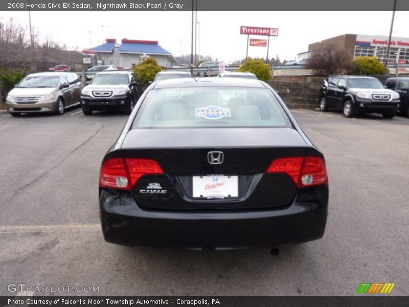 Nighthawk Black Pearl / Gray 2008 Honda Civic EX Sedan