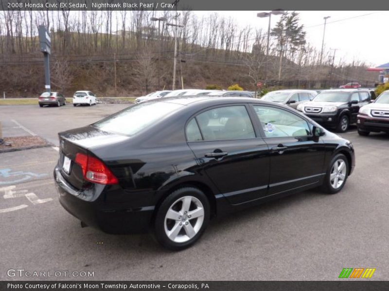 Nighthawk Black Pearl / Gray 2008 Honda Civic EX Sedan