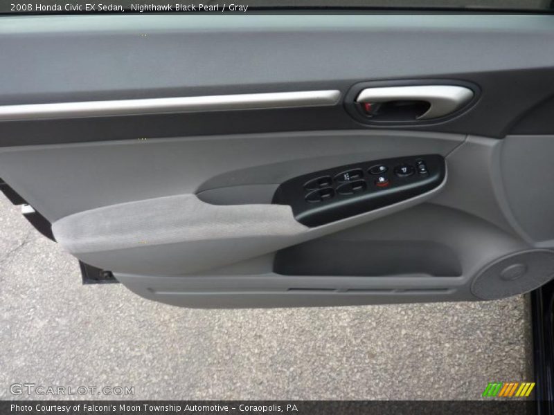 Nighthawk Black Pearl / Gray 2008 Honda Civic EX Sedan