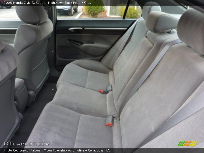 Nighthawk Black Pearl / Gray 2008 Honda Civic EX Sedan