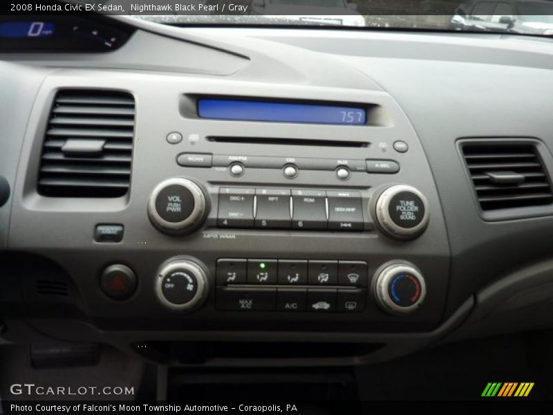 Nighthawk Black Pearl / Gray 2008 Honda Civic EX Sedan