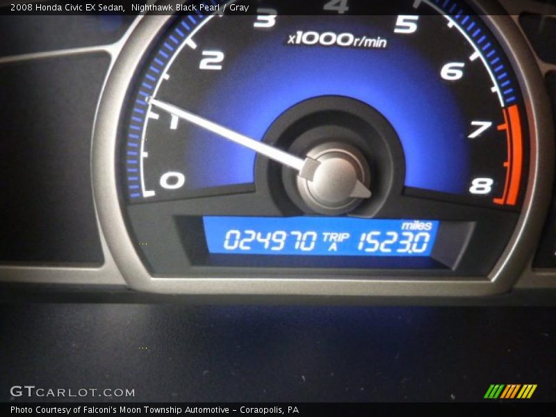 Nighthawk Black Pearl / Gray 2008 Honda Civic EX Sedan
