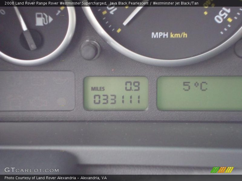 Java Black Pearlescent / Westminster Jet Black/Tan 2008 Land Rover Range Rover Westminster Supercharged