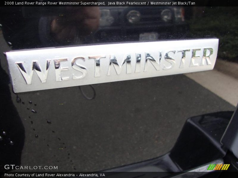 Java Black Pearlescent / Westminster Jet Black/Tan 2008 Land Rover Range Rover Westminster Supercharged