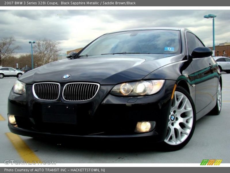 Black Sapphire Metallic / Saddle Brown/Black 2007 BMW 3 Series 328i Coupe