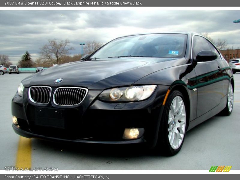 Black Sapphire Metallic / Saddle Brown/Black 2007 BMW 3 Series 328i Coupe