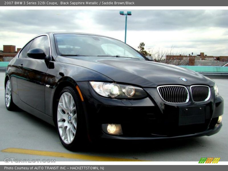 Black Sapphire Metallic / Saddle Brown/Black 2007 BMW 3 Series 328i Coupe