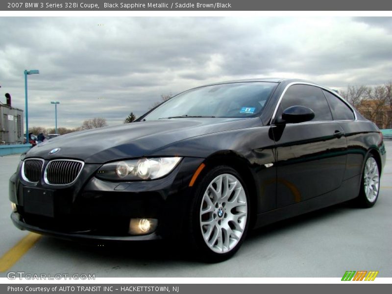 Black Sapphire Metallic / Saddle Brown/Black 2007 BMW 3 Series 328i Coupe