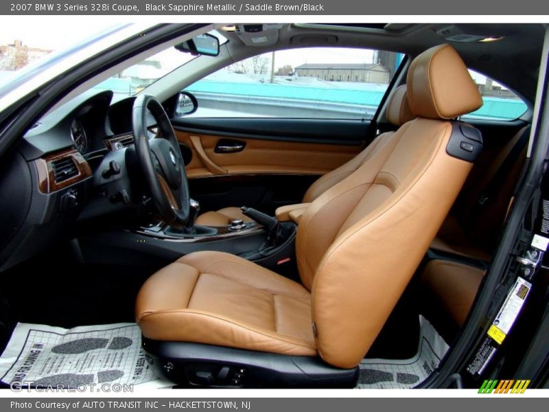 Black Sapphire Metallic / Saddle Brown/Black 2007 BMW 3 Series 328i Coupe