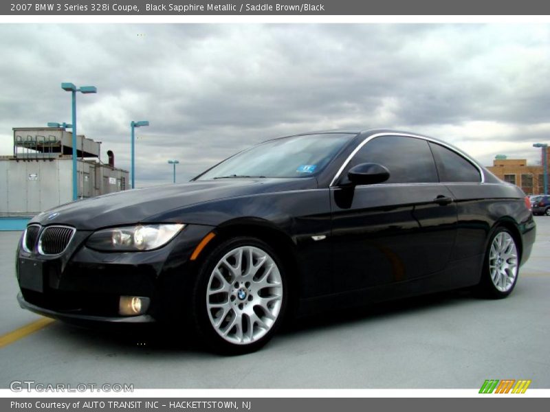 Black Sapphire Metallic / Saddle Brown/Black 2007 BMW 3 Series 328i Coupe