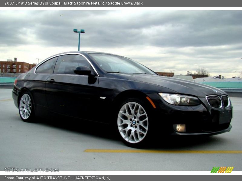 Black Sapphire Metallic / Saddle Brown/Black 2007 BMW 3 Series 328i Coupe