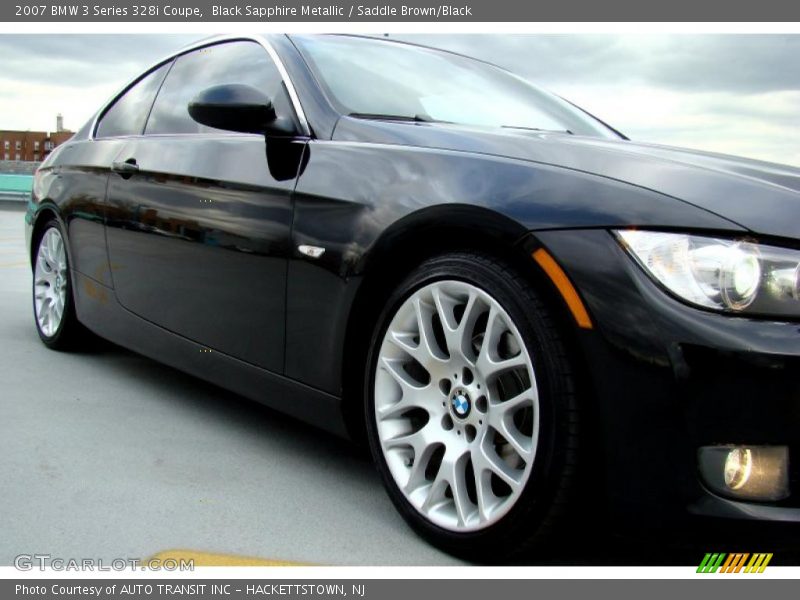 Black Sapphire Metallic / Saddle Brown/Black 2007 BMW 3 Series 328i Coupe