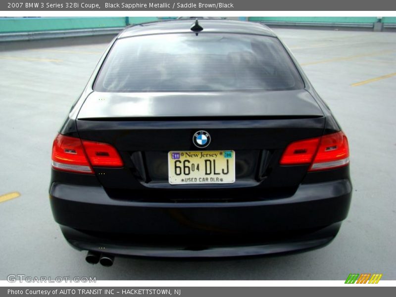 Black Sapphire Metallic / Saddle Brown/Black 2007 BMW 3 Series 328i Coupe