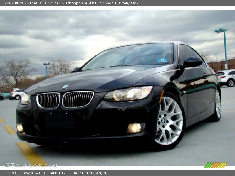 Black Sapphire Metallic / Saddle Brown/Black 2007 BMW 3 Series 328i Coupe