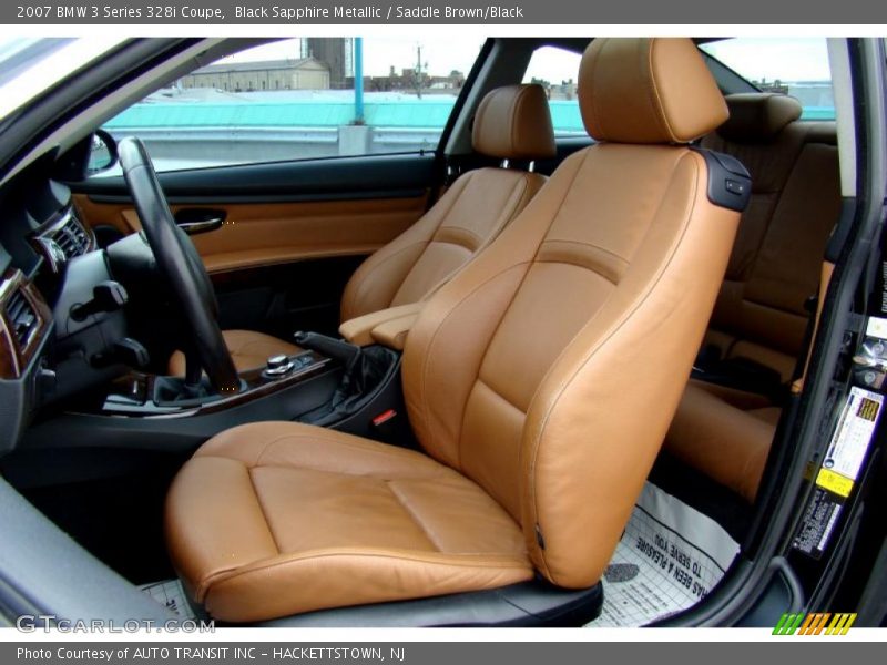 Black Sapphire Metallic / Saddle Brown/Black 2007 BMW 3 Series 328i Coupe