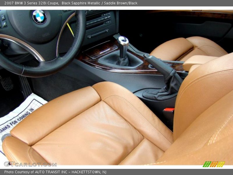 Black Sapphire Metallic / Saddle Brown/Black 2007 BMW 3 Series 328i Coupe
