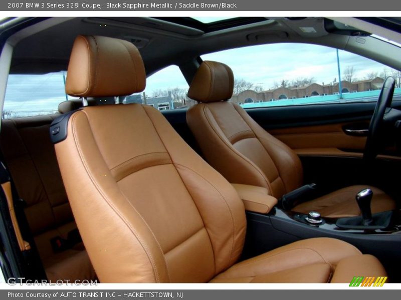 Black Sapphire Metallic / Saddle Brown/Black 2007 BMW 3 Series 328i Coupe