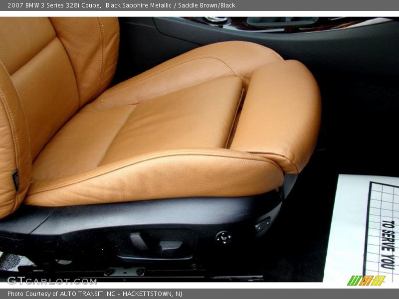 Black Sapphire Metallic / Saddle Brown/Black 2007 BMW 3 Series 328i Coupe